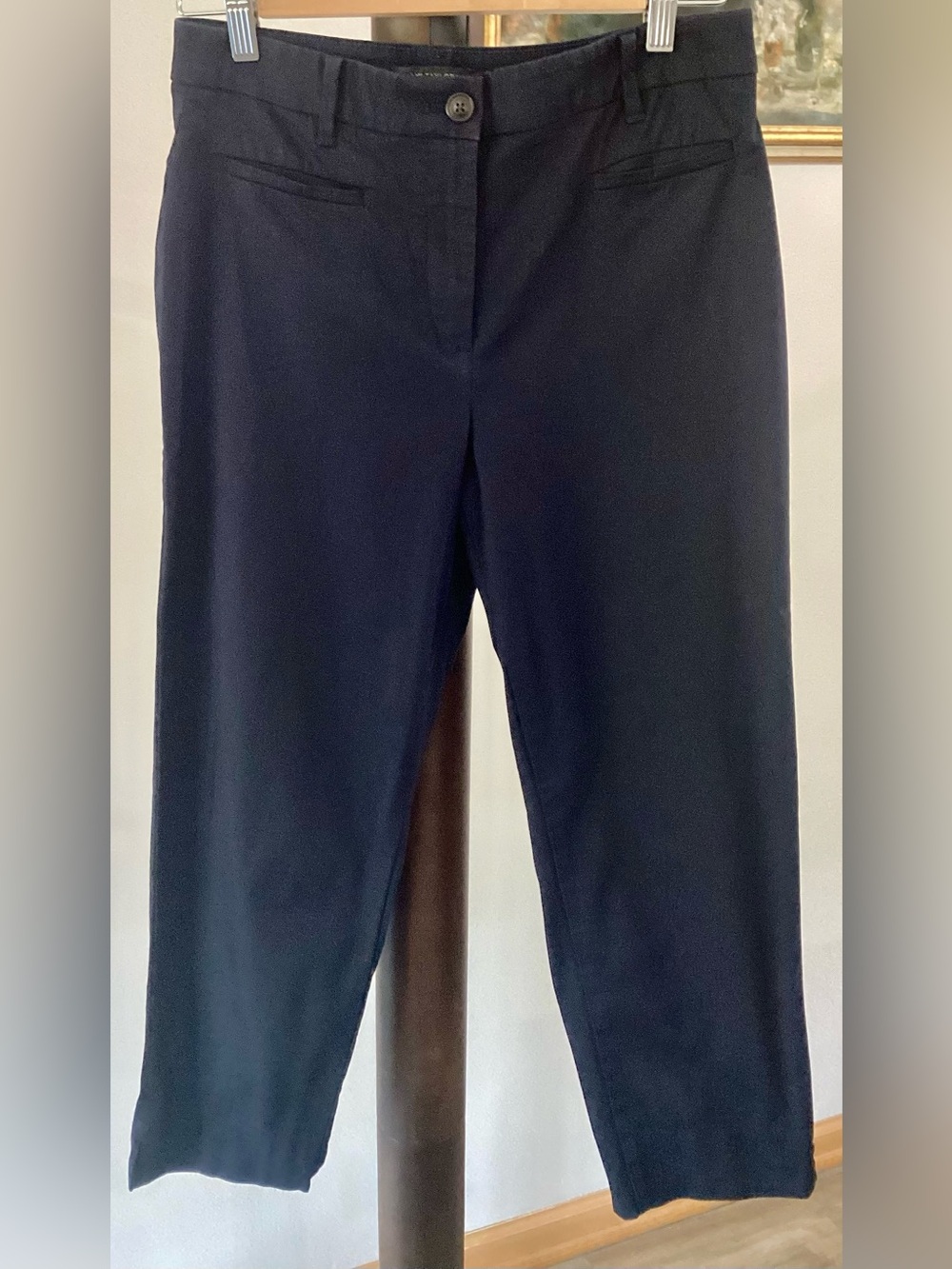Ann Taylor Petite Curvy Fit Cropped Navy Pants Size 6P (Petite)